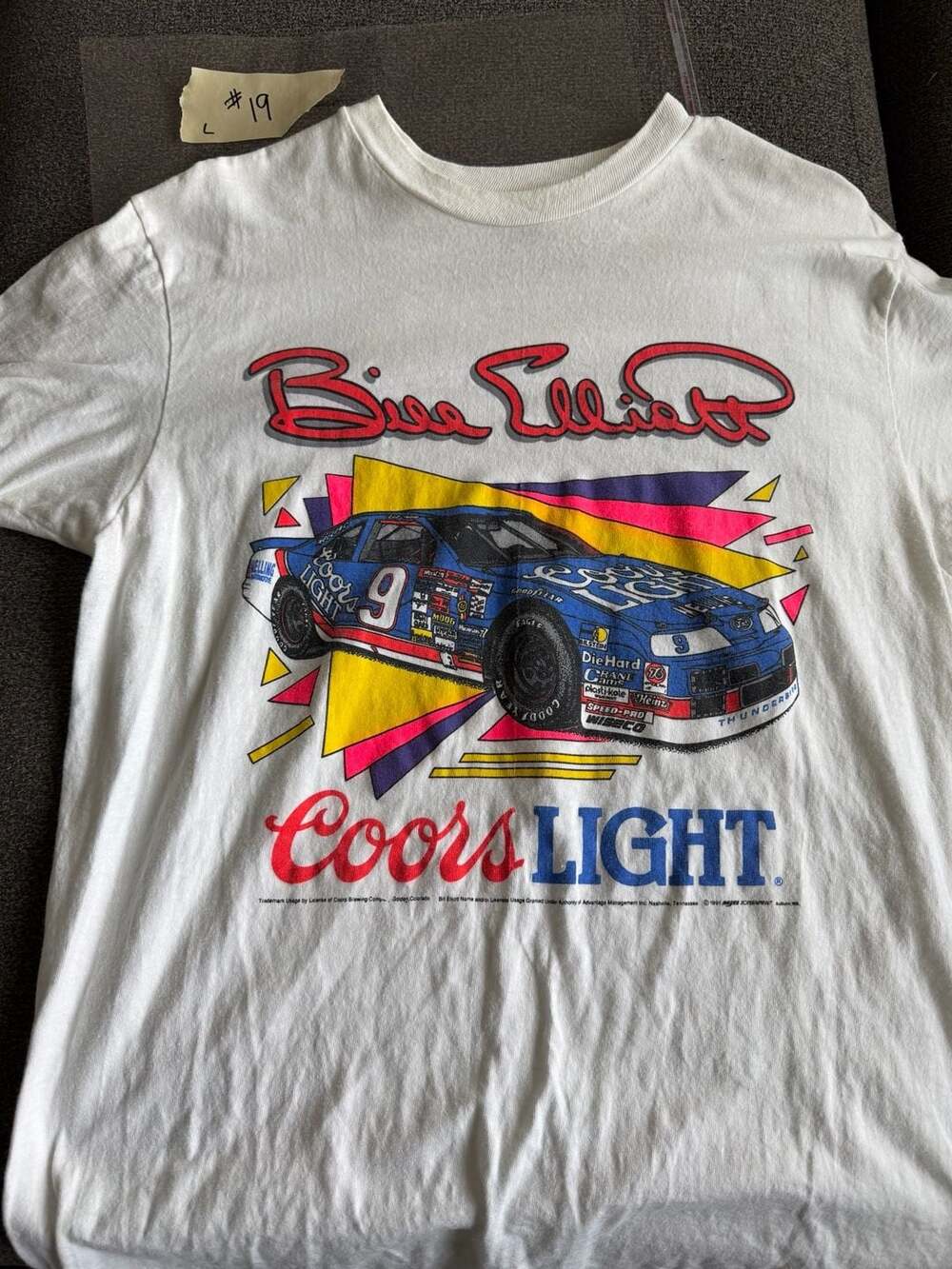 Vintage 1991 Bill Elliott Coors Light NASCAR Graphic T-Shirt
